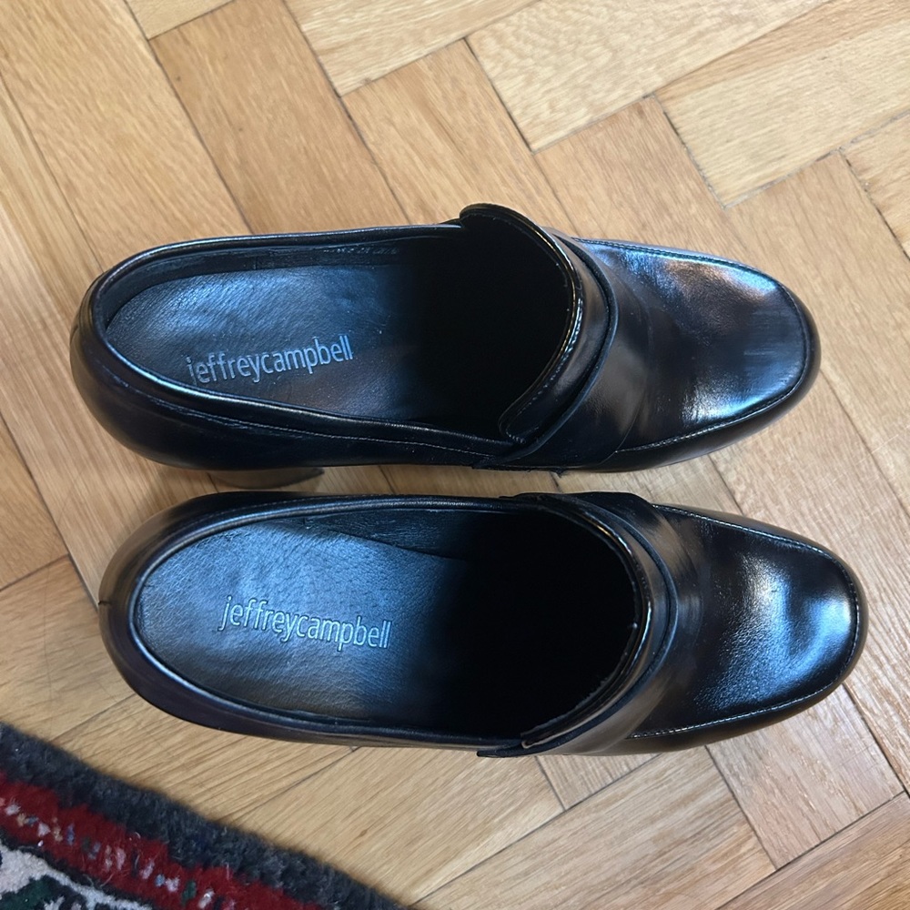Jeffrey Campbell Black Platform Loafer Heels - Picture 13 of 13